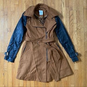 Bebe Brown Wool Trench Coat